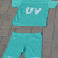 Female Mint Uv Biker Short Set🍵