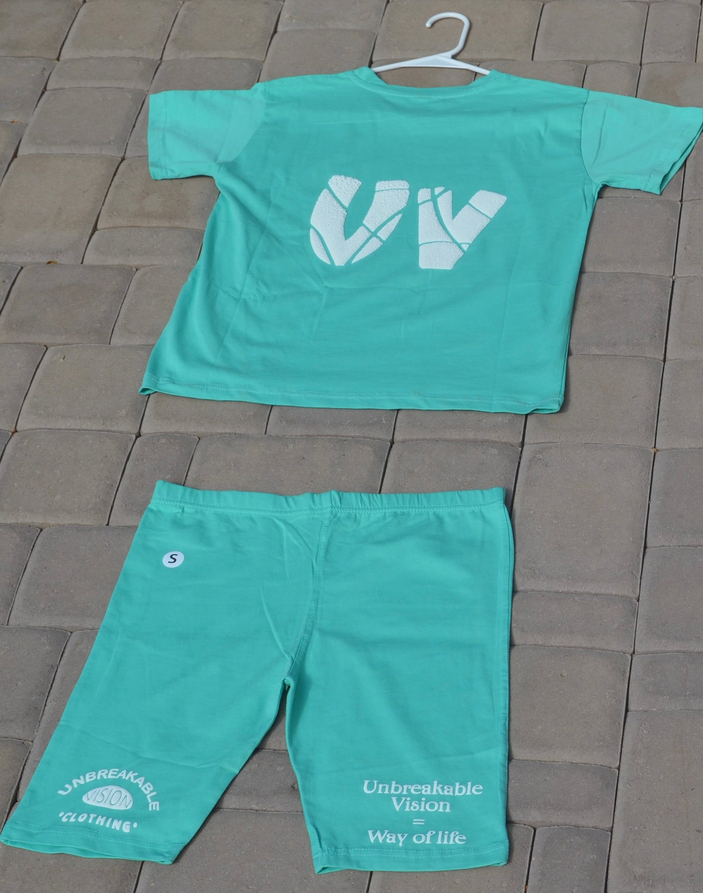 Female Mint Uv Biker Short Set🍵