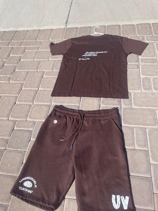 Unisex Brown”You Will Now Encounter” Shorts sets 📦🥥