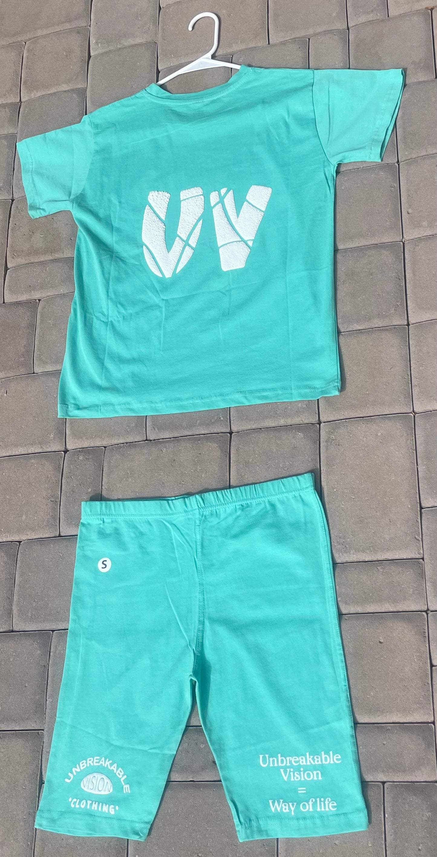 Female Mint Uv Biker Short Set🍵