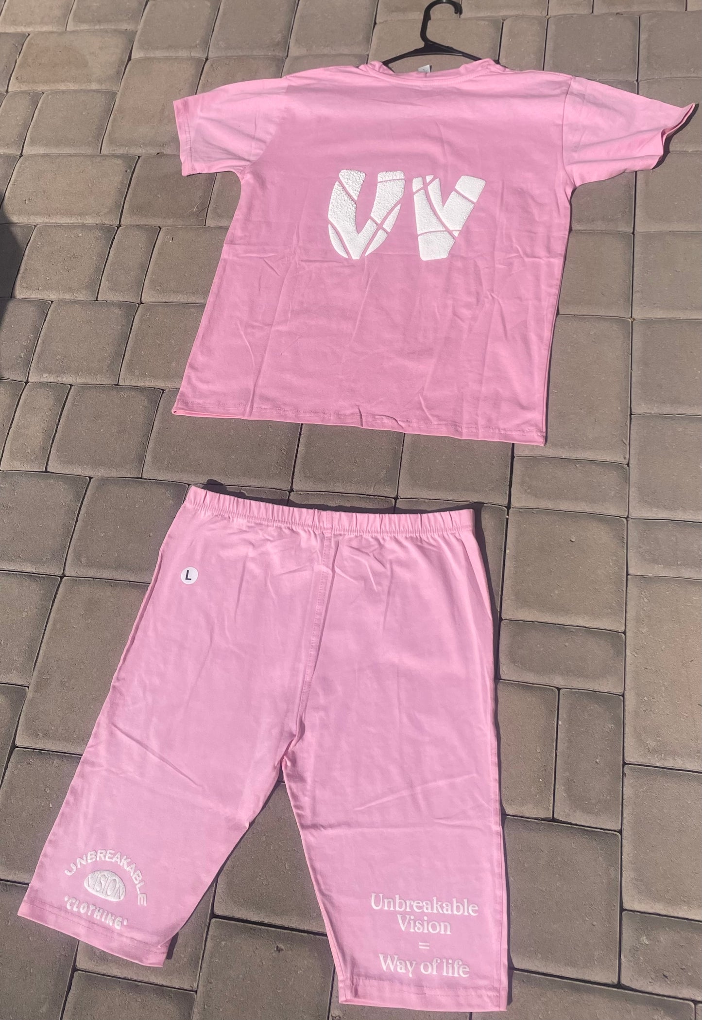 Female Light Pink Uv Biker Short Set💝🎟️