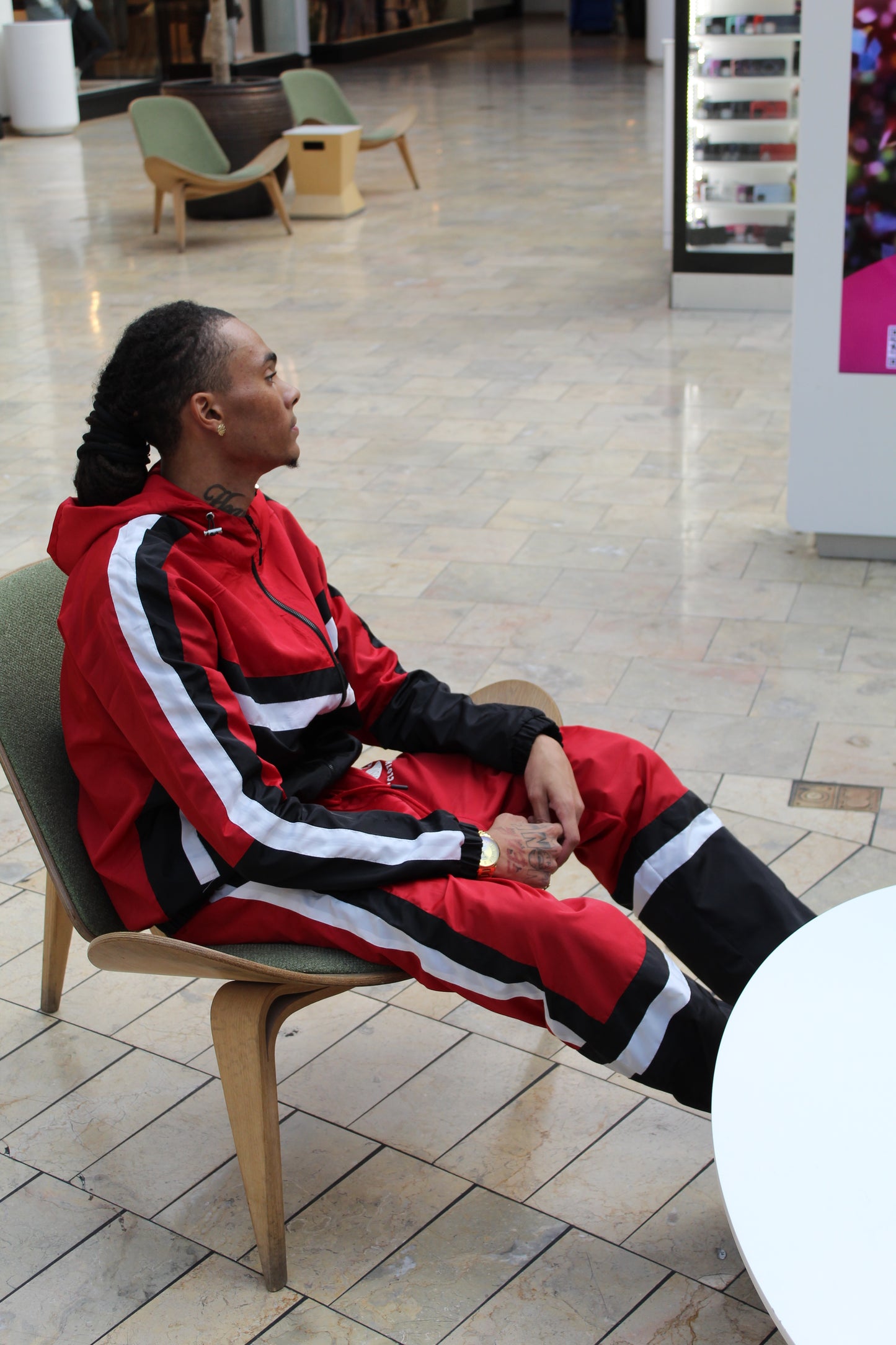 Red “ Get Up and Get To It “ Windbreaker Set💋🥵