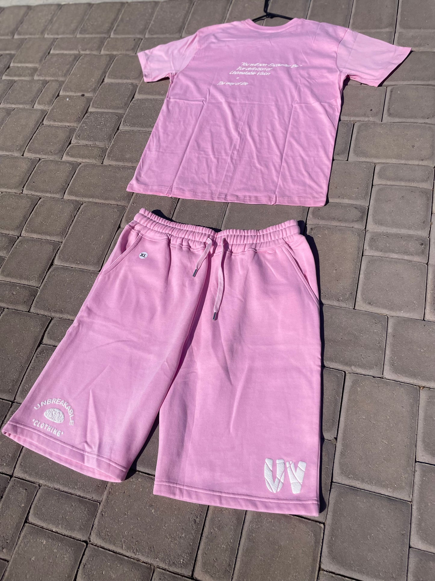 Unisex Light Pink” You Will Now Encounter” Short sets 🌷💐