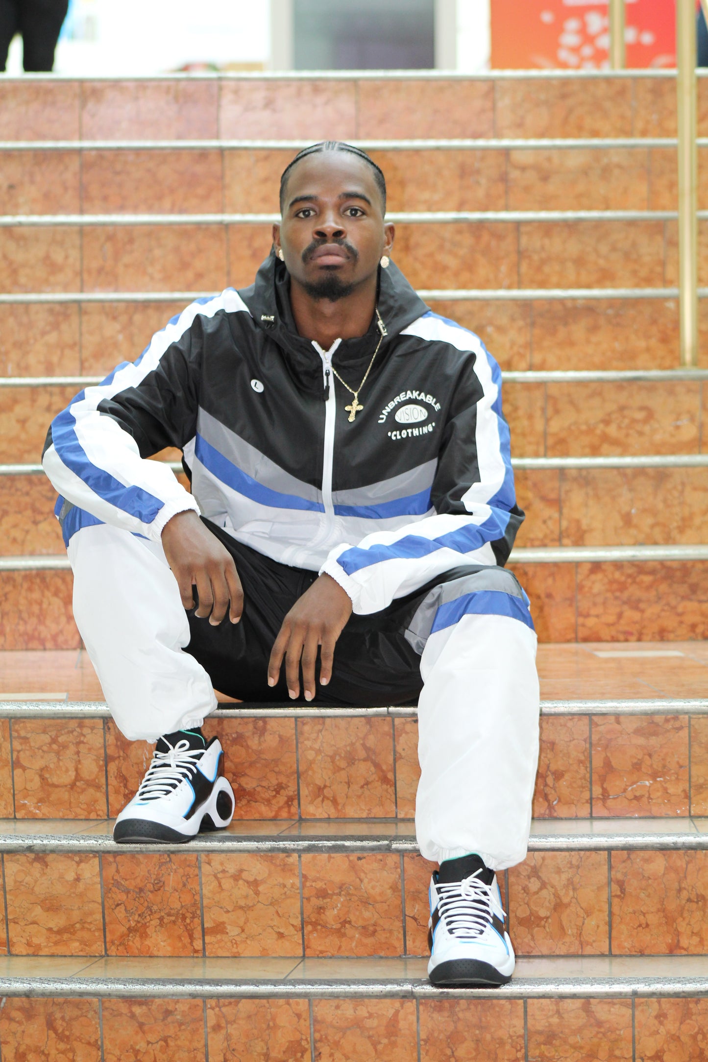 Blue “Get Up And Get To It” Windbreaker set